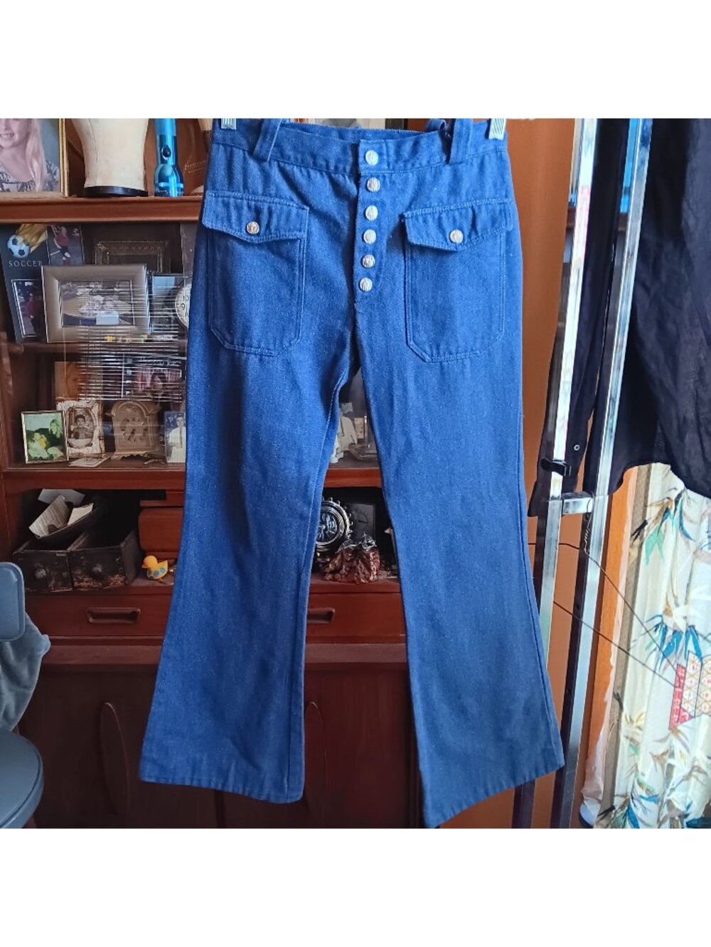 True Vintage Jeans 70's 26x30 Bobby Brooks High-Waist Flared Denim Snap Fly